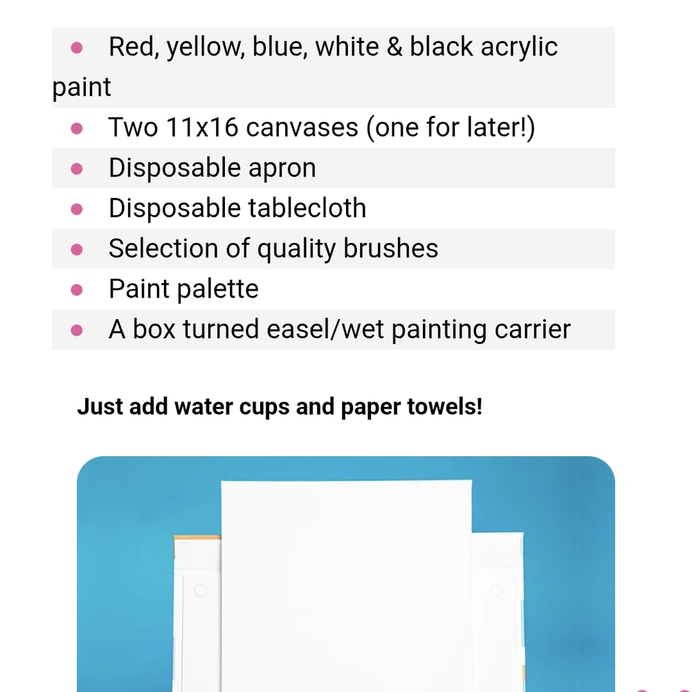 Acrylic Paint Set with Canvas and Brushes